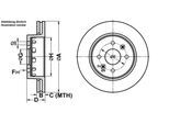 ATE Bremsscheibe 24012401851 belüftet 258mm 24mm für KIA