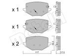 METELLI Bremsbelagsatz, Scheibenbremse 2214090 für RENAULT