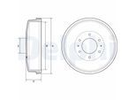 DELPHI Bremstrommel bf559 für Fiat MITSUBISHI