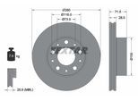 TEXTAR Bremsscheibe 92275003 280mm 28mm für Citroën Peugeot Fiat