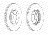 FERODO Bremsscheibe ddf1724c 320mm 28mm für NISSAN RENAULT