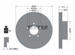 TEXTAR Bremsscheibe 92058300 324mm 30mm für BMW