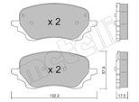 METELLI Bremsbelagsatz, Scheibenbremse 2212470 für Ford