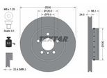 TEXTAR Bremsscheibe PRO+ 92265825 zweiteilig 330mm 24mm für BMW