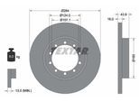 TEXTAR Bremsscheibe 93242500 284mm 16mm für Ford