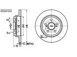 ATE Bremsscheibe 24010901701 voll 259mm 9mm für TOYOTA