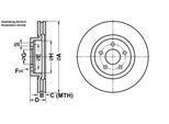 ATE Bremsscheibe 24012301071 belüftet 280mm 23mm für Chrysler