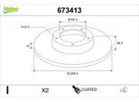VALEO Bremsscheibe 673413 Hinterachse voll 260mm 10mm für HONDA