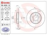 BREMBO Bremsscheibe 08a33210 288mm 12mm für SEAT