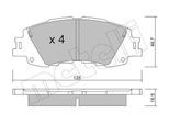 METELLI Bremsbelagsatz, Scheibenbremse 2214100 für TOYOTA