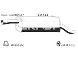 ERNST Endschalldämpfer 313254 hinten für Ford