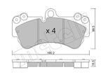 METELLI Bremsbelagsatz, Scheibenbremse 2206530 für Porsche Mercedes VW