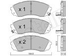 METELLI Bremsbelagsatz, Scheibenbremse 2207850 für KIA