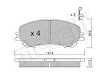 METELLI Bremsbelagsatz, Scheibenbremse 2210101 für NISSAN RENAULT