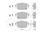 METELLI Bremsbelagsatz, Scheibenbremse 2212360 für TOYOTA