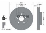 TEXTAR Bremsscheibe PRO 92225003 255mm 25mm für LEXUS