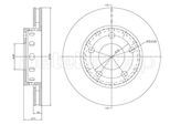METELLI Bremsscheibe 231210c belüftet 256mm 22mm für Audi VW