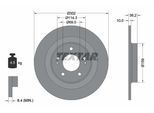 TEXTAR Bremsscheibe PRO 92267403 302mm 10mm für Citroën MITSUBISHI