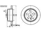 ATE Bremsscheibe 24030801111 voll 258mm 8mm für Mercedes