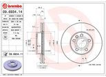 BREMBO Bremsscheibe 09693414 288mm 25mm für Ford VW