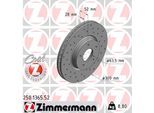 ZIMMERMANN Bremsscheibe 250136552 Vorderachse Gelocht 300mm 28mm für Ford