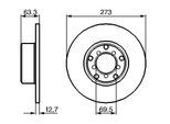 BOSCH Bremsscheibe 0986478055 voll 273mm 13mm für Mercedes