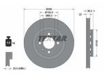 TEXTAR Bremsscheibe 92043500 280mm 22mm für Skoda
