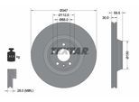 TEXTAR Bremsscheibe 92132405 347mm 30mm für Skoda Audi
