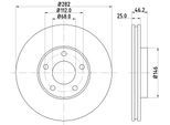 HELLA Bremsscheibe 8dd355105551 282mm 25mm für VW