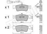 METELLI Bremsbelagsatz, Scheibenbremse 2206611 für VW