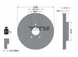 TEXTAR Bremsscheibe 92195000 296mm 25mm für HONDA