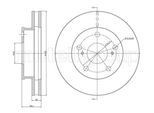 METELLI Bremsscheibe 231481c belüftet 255mm 28mm für TOYOTA