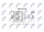 NTY Gelenksatz, Antriebswelle npwms016 Vorderachse links für MITSUBISHI
