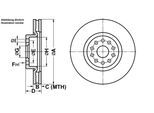 ATE Bremsensatz, Scheibenbremse Bremsensatz-Vorderachse ijf141b743 Vorderachse belüftet 310mm 28mm für Fiat
