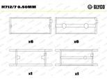 GLYCO Kurbelwellenlager h7127050mm für Mercedes