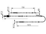 BOSCH Seilzug, Feststellbremse 1987482801 für Vaughall