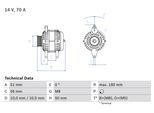 BOSCH Generator 0986038600 für Opel Vaughall