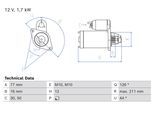 BOSCH Starter 0986026290 für KIA