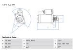 BOSCH Starter 0986026300 für KIA