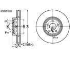 ATE Bremsensatz, Scheibenbremse ijf1416wv2 Vorderachse belüftet 365mm 36mm für BMW