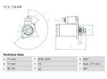 BOSCH Starter 0986029220 für KIA