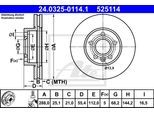 ATE Bremsensatz, Scheibenbremse Bremsensatz-Vorderachse PowerDisc / Standard ijzjsgi936 Vorderachse belüftet 288mm 25mm für Ford VAG SEAT