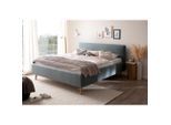 P & B , Hellblau , Textil , Esche , 160x200 cm , Reach , individuelle Liegehärteeinstellung ,