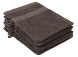 Waschhandschuh OTTO HOME "Juna, 6 Waschhandschuhe 16x21, 100% Baumwolle, Set und als Serie", grau (anthrazit), B:16cm L:21cm, Walkfrottee, Waschlappen, Handtuch-Set, mit Bordüre, Handtücher in Uni-Farben, weich