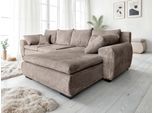 Ecksofa HOME AFFAIRE "Cara Mia L-Form, B: 325 cm - OTTO. Verlässliche Qualität.", taupe, B:325cm H:87cm T:183cm, Luxus-Microfaser Vintageoptik (100% Polyester);Microfaser Antiklederoptik (100% Polyester), Sofas, Ecksofa, 4 Zierkissen, optional Bettfunktion & Bettkasten