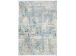 Dieter Knoll Webteppich Avignon, Blau, Grau, Textil, rechteckig, 67x130 cm, Care & Fair, für Fußbodenheizung geeignet, in verschiedenen Größen erhältlich, Teppiche & Böden, Teppiche, Moderne Teppiche