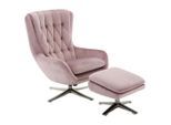 Carryhome Relaxsesselset, Nickel, Altrosa, Metall, Uni, 73x102x84 cm, Wohnzimmer, Sessel, Relaxsessel