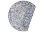Flachwebeteppich Lilja Blau/Creme Ø ca. 140cm