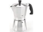 Espressokocher GEFU "Lucino", grau (aluminiumfarben), B:16,5cm H:20,5cm T:10cm, Kaffeemaschinen, für 6 Tassen