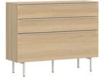 Kommode TOM TAILOR HOME, light oak, B:110cm H:89cm T:42cm, Holzwerkstoff, Melamin, Spanplatte, Sideboards, Kommode, Lowboard, Breite 110 cm,1 Klappe,2 Schubladen, viel Stauraum